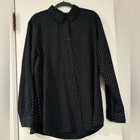 Uniqlo button don black and white polka dot skirt - Picture 1 of 5